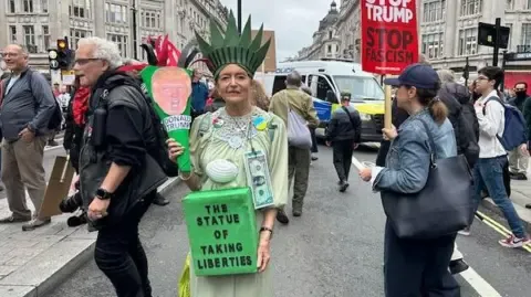 Numerous Activists Gather in Heart of London to Denounce President Trump's Official UK Trip